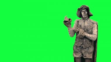 Canlı heykel bir hayali nesne Chromakey gösterir