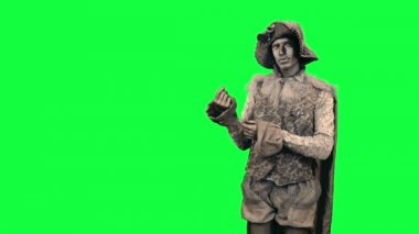 Canlı heykel bir hayali nesne Chromakey gösterir