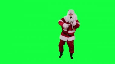 Noel Baba ile mikrofon chroma anahtar (yeşil ekran)