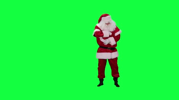 Tecla de croma del teléfono de Santa Claus (pantalla verde ) — Vídeo de stock