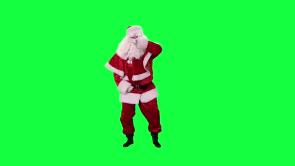 Santa Claus taniec kluczowanie (zielony ekran) — Wideo stockowe