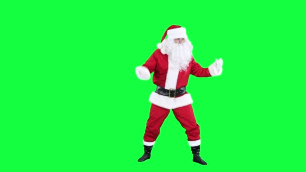 Papai Noel dançando chave croma (tela verde ) — Vídeo de Stock