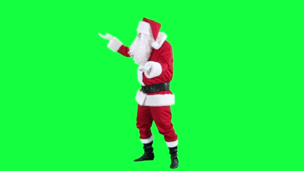 Santa Claus inspira a alguien croma key (pantalla verde ) — Vídeo de stock