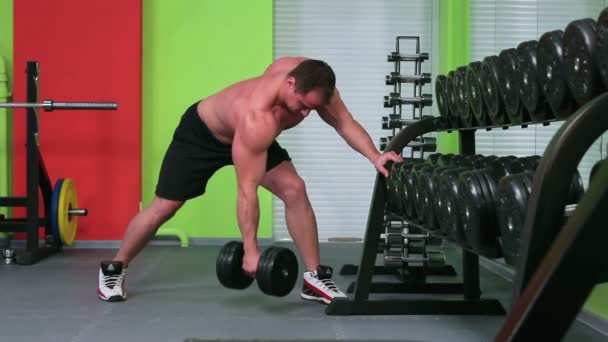 Treino para fisiculturista jovem — Vídeo de Stock