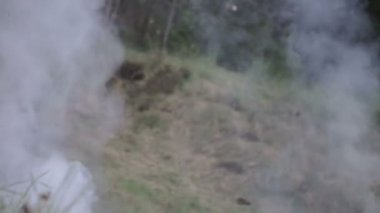 Sovyet yıkıcı dekolmanı runing ormana İkinci Dünya Savaşı. Savaş yeniden inşası