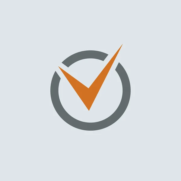 Grijs-oranje Check Mark ronde pictogram — Stockvector