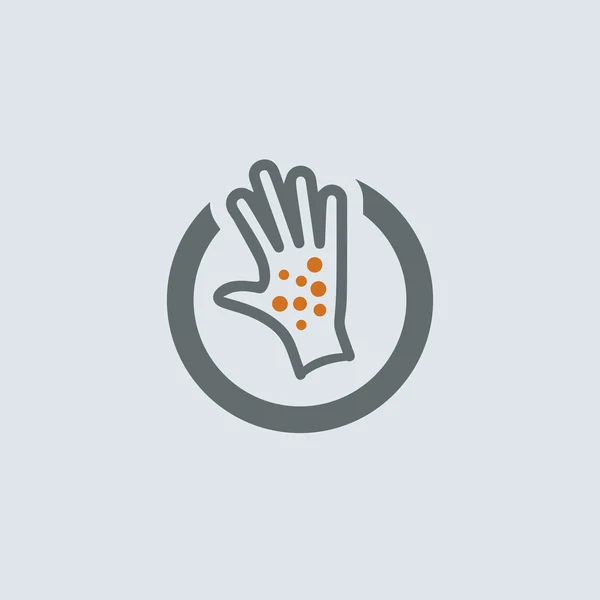 Gray-orange Itchy Palm Round Icon — Stock Vector