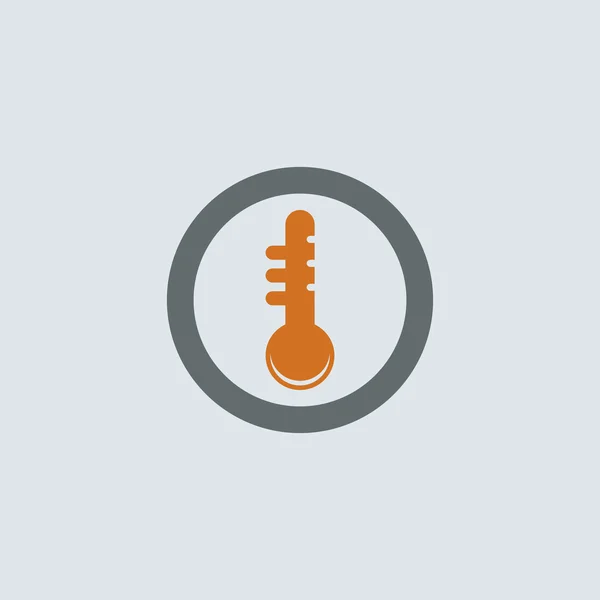 Szürke-narancs hőmérő kör ikonra — Stock Vector
