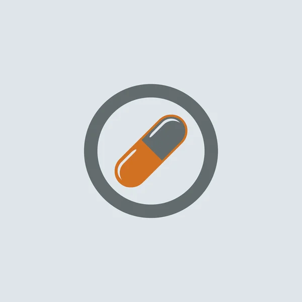 Icône ronde pilule gris-orange — Image vectorielle