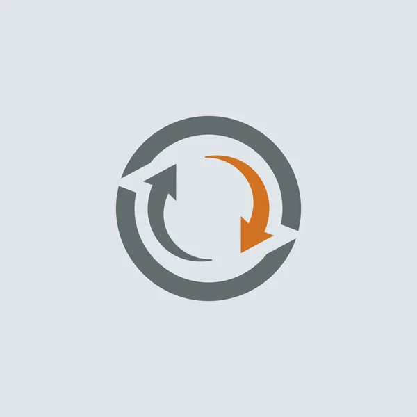 Grå-orange cykla runt ikonen — Stock vektor