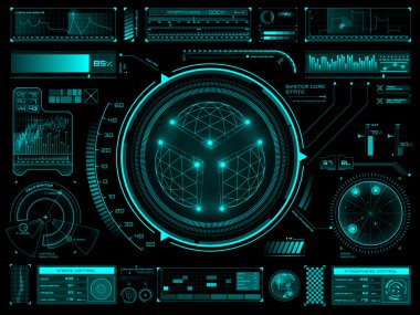 Fütüristik dokunmatik ekran kullanıcı arayüzü Hud