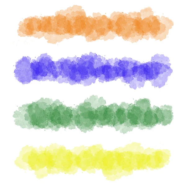 Kleurrijke vector aquarel penseelstreken — Stockvector