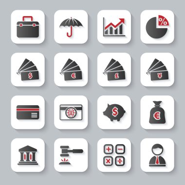 web simgeler kümesi düz modern bankacılık