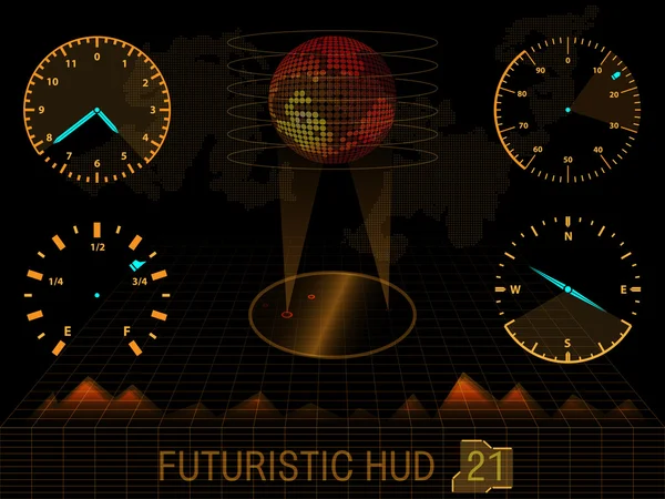 Hud dell'interfaccia utente futuristico — Vettoriale Stock