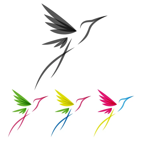 Colibrí estilizado coloreado — Vector de stock