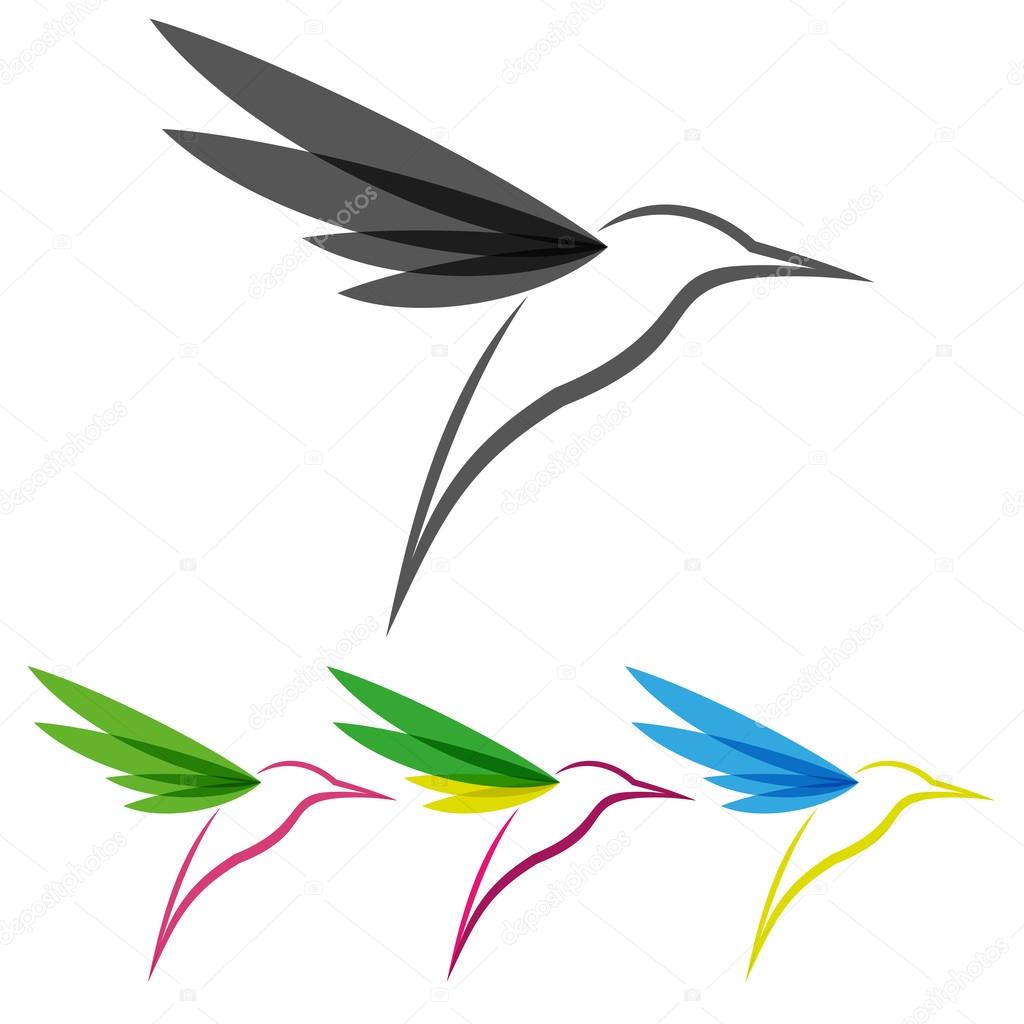 Colored stylized colibri