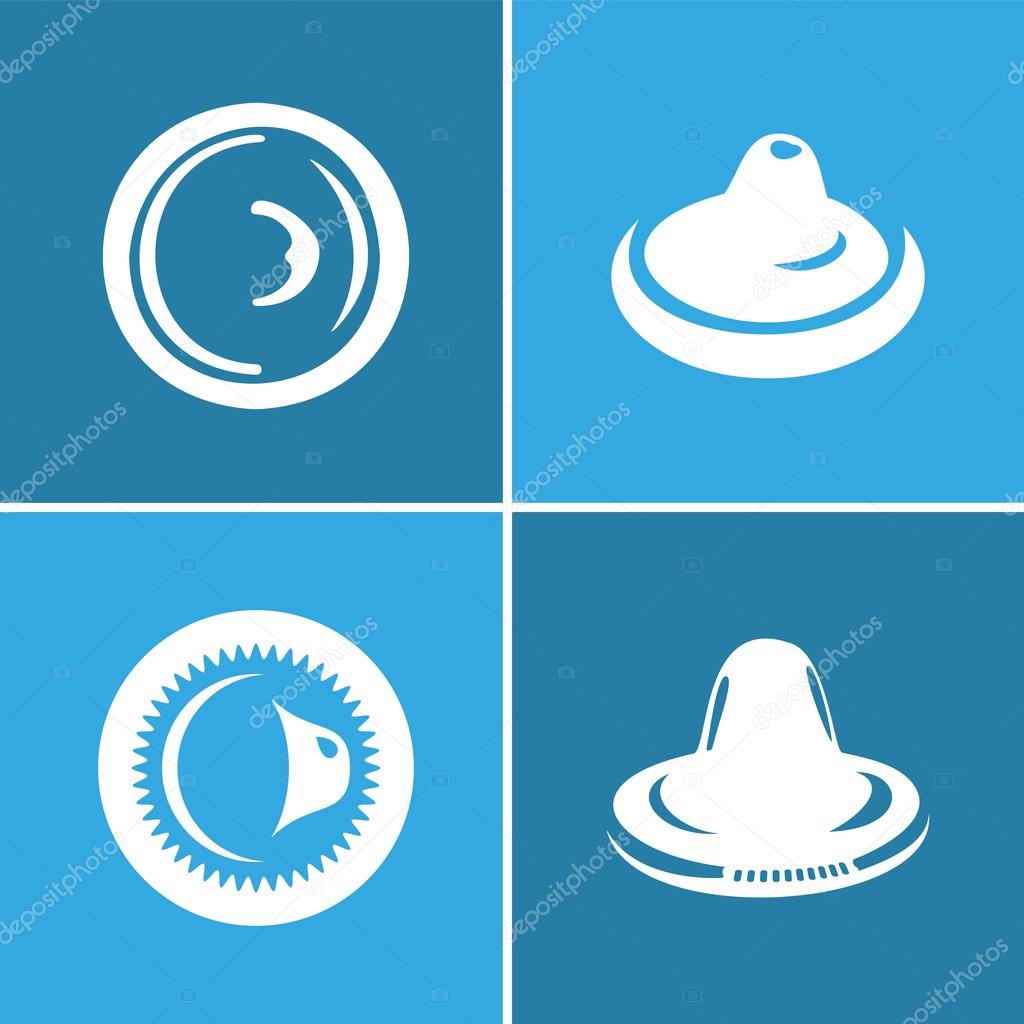Condom icon set