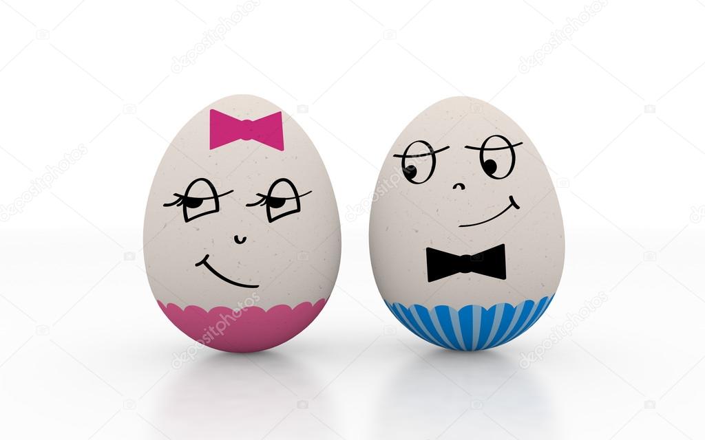 Two lovers easter eggs