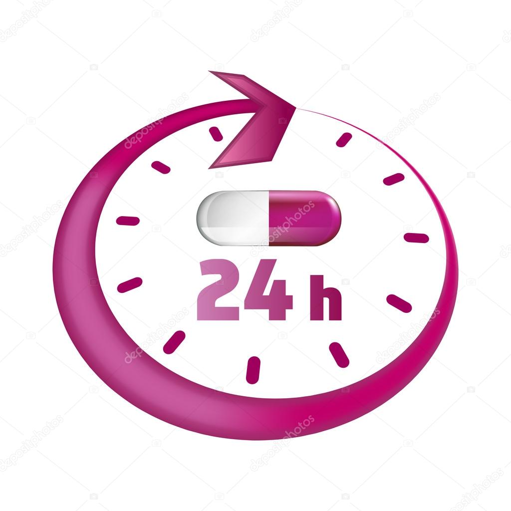 Around the clock take drugs vector icon