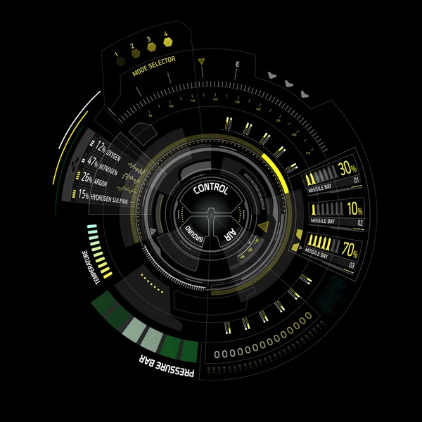 Interface utilisateur futuriste à écran tactile HUD — Photo