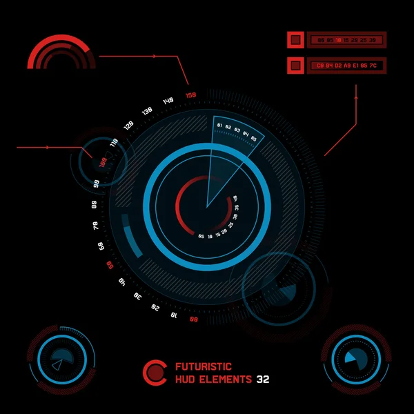 Interface utilisateur futuriste à écran tactile HUD — Photo