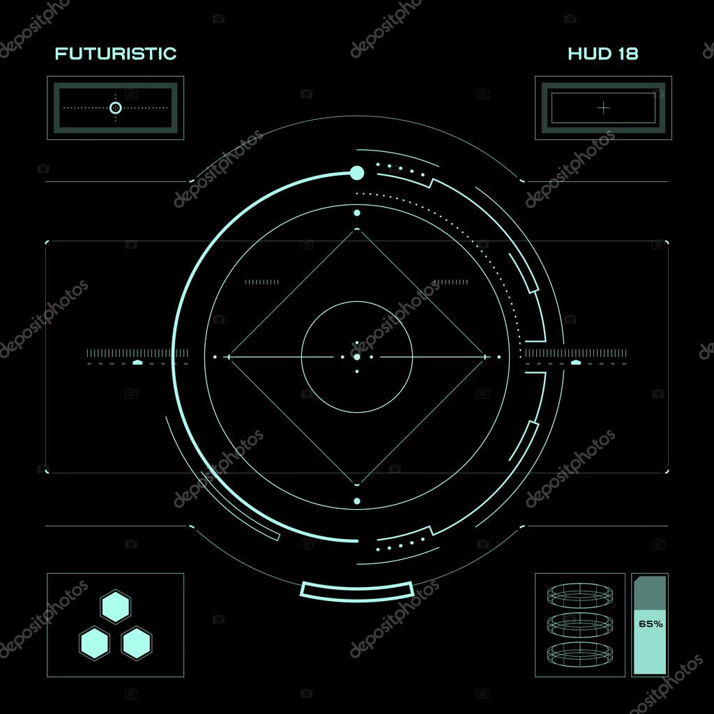 Abstract future, concept futuristic blue virtual graphic touch user interface HUD, raster version