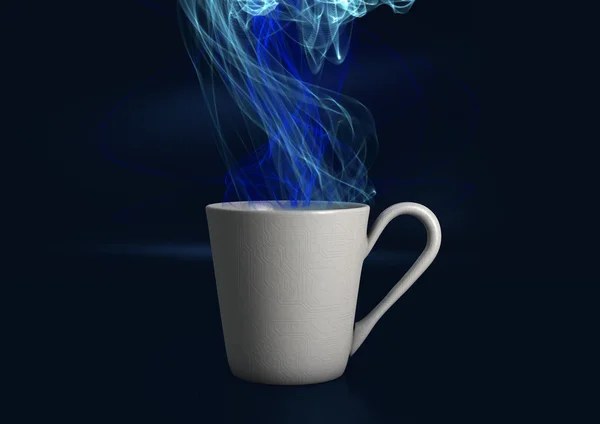 Ångande Digital Coffee Cup — Stockfoto