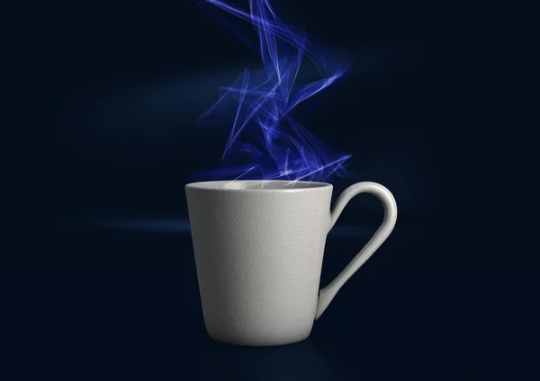 Steaming Digital Coffee Cup — Stock Photo, Image