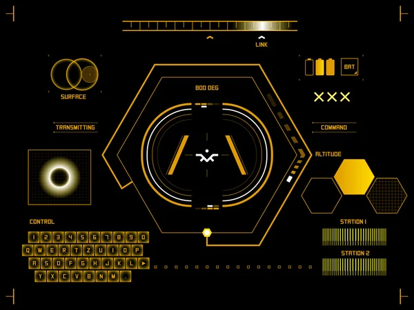 Interface utilisateur futuriste à écran tactile HUD — Photo