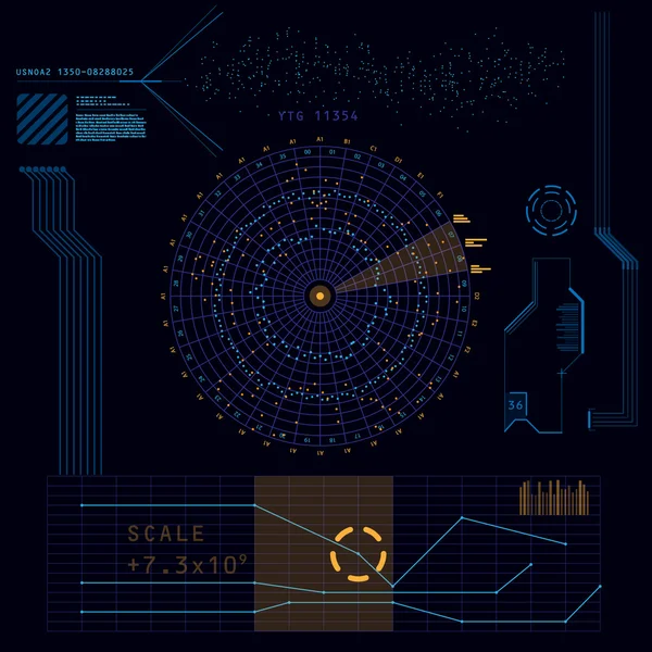 Interfaz de usuario futurista con pantalla táctil HUD — Vector de stock