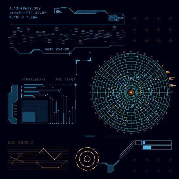 Interfaz de usuario futurista con pantalla táctil HUD — Archivo Imágenes Vectoriales