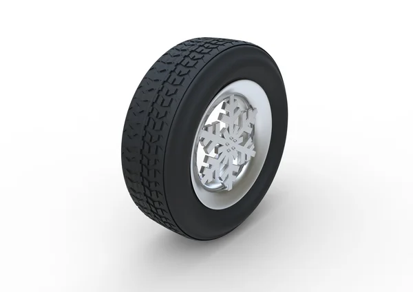 Snowflake Winter Tyre — Stock Photo, Image