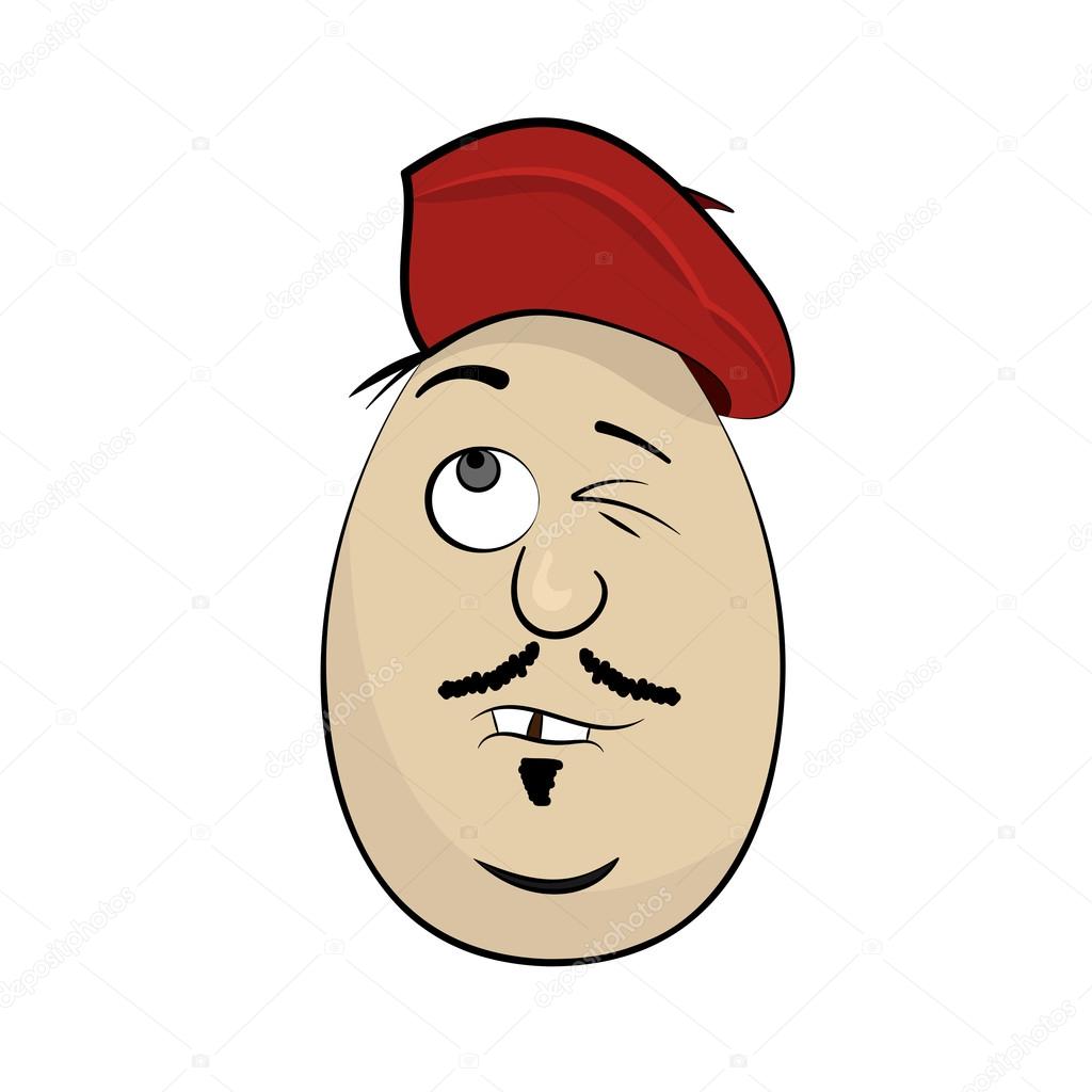 Cartoon Egg Face Character