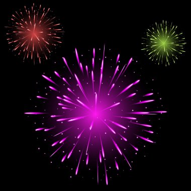Festive colorful fireworks clipart