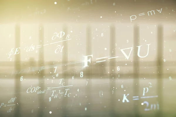 Анотаційна наукова формула голограма на порожньому фоні класу. Багатоцільовий — стокове фото