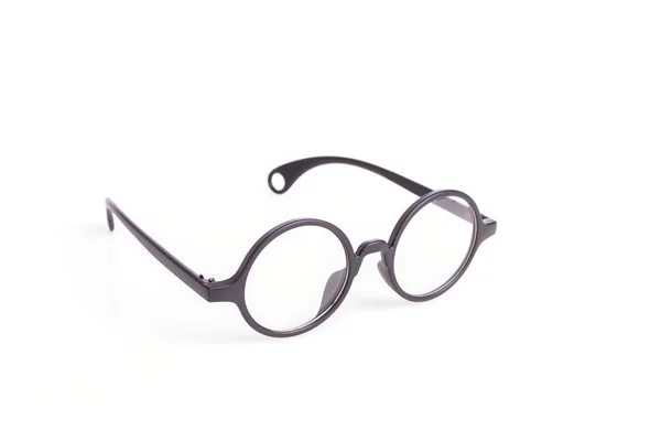 Κοντινό μαύρο μάτι γυαλιά που απομονώνονται σε λευκό — Φωτογραφία Αρχείου