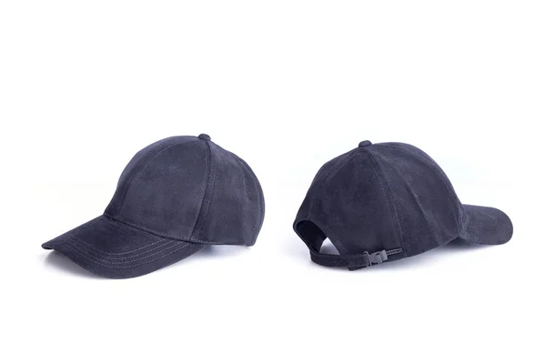 Nära håll nya svart baseball hat isolerad på vit — Stockfoto