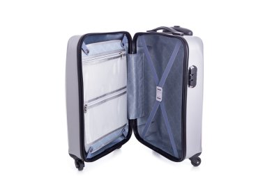 Beyaz arka plan üzerinde izole büyük gri Bagaj