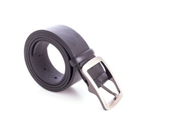 Yeni siyah kuşak üzerinde beyaz izole kapatmak 