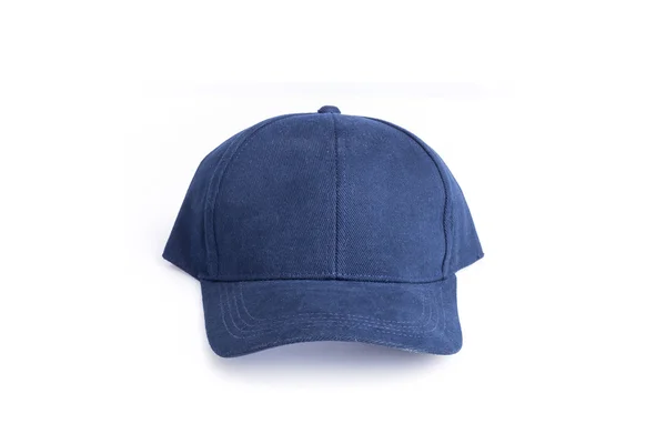 Chiudere nuovo cappello da baseball blu isolato su bianco — Foto Stock