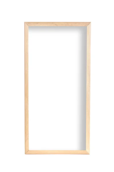 Branco de moldura de madeira isolado em branco — Fotografia de Stock