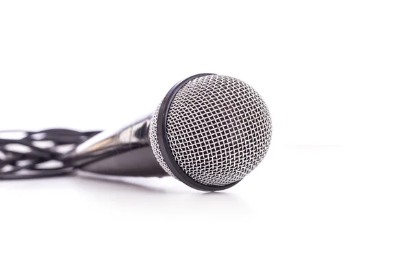 Close up old microphone isolated on white — Stock Photo, Image