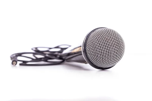 Close up old microphone isolated on white — Stock Photo, Image