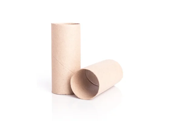 Tubo de papel higiénico aislado en blanco — Foto de Stock