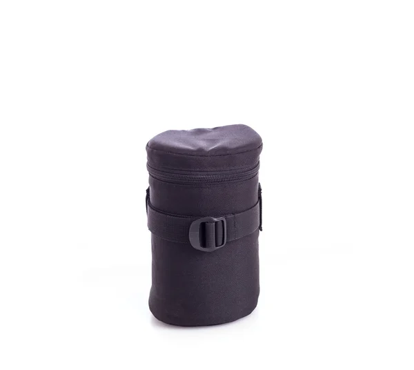 Black soft case for lens digital camera isolated on white — Stock Photo, Image