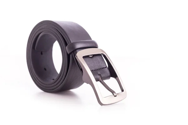 Cierre nuevo cinturón negro aislado en blanco —  Fotos de Stock