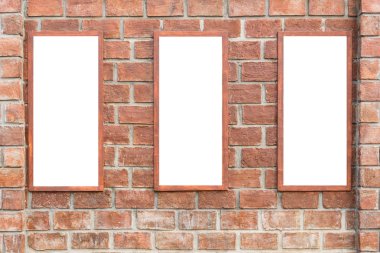 Soyut kare kırmızı tuğla duvar tasarımı için beyaz boşluk ile