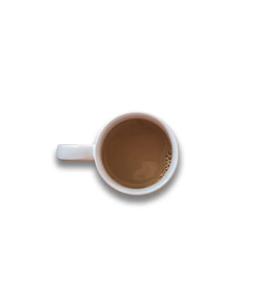 Cangkir kopi putih diisolasi pada latar belakang putih — Stok Foto