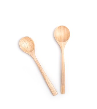 Tahta kaşık beyaz izole kapatmak 