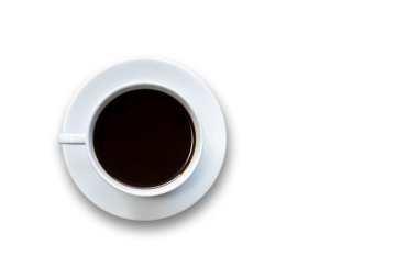 Beyaz kahve fincanı beyaz izole kapatmak